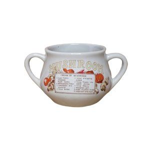 Vintage Cream of Mushroom Soup Recipe Mug